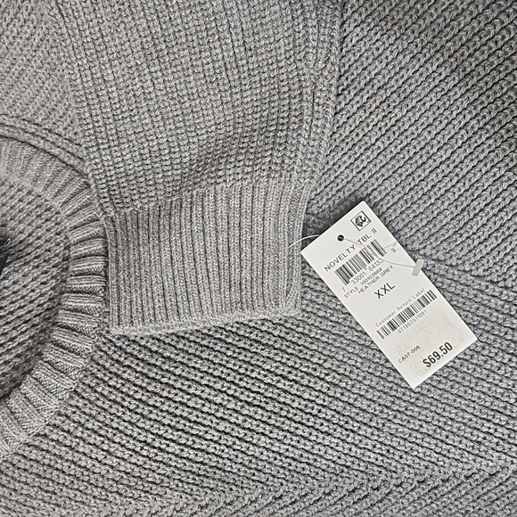 INC Mens Knit Long Sleeve Sweater Heather Gray XXL - Picture 2 of 3